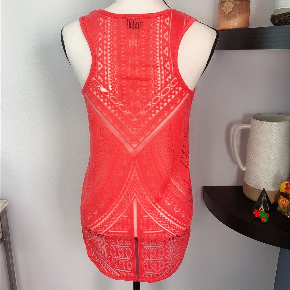 Mossimo Pink Seethrough Patterned Top - image 3